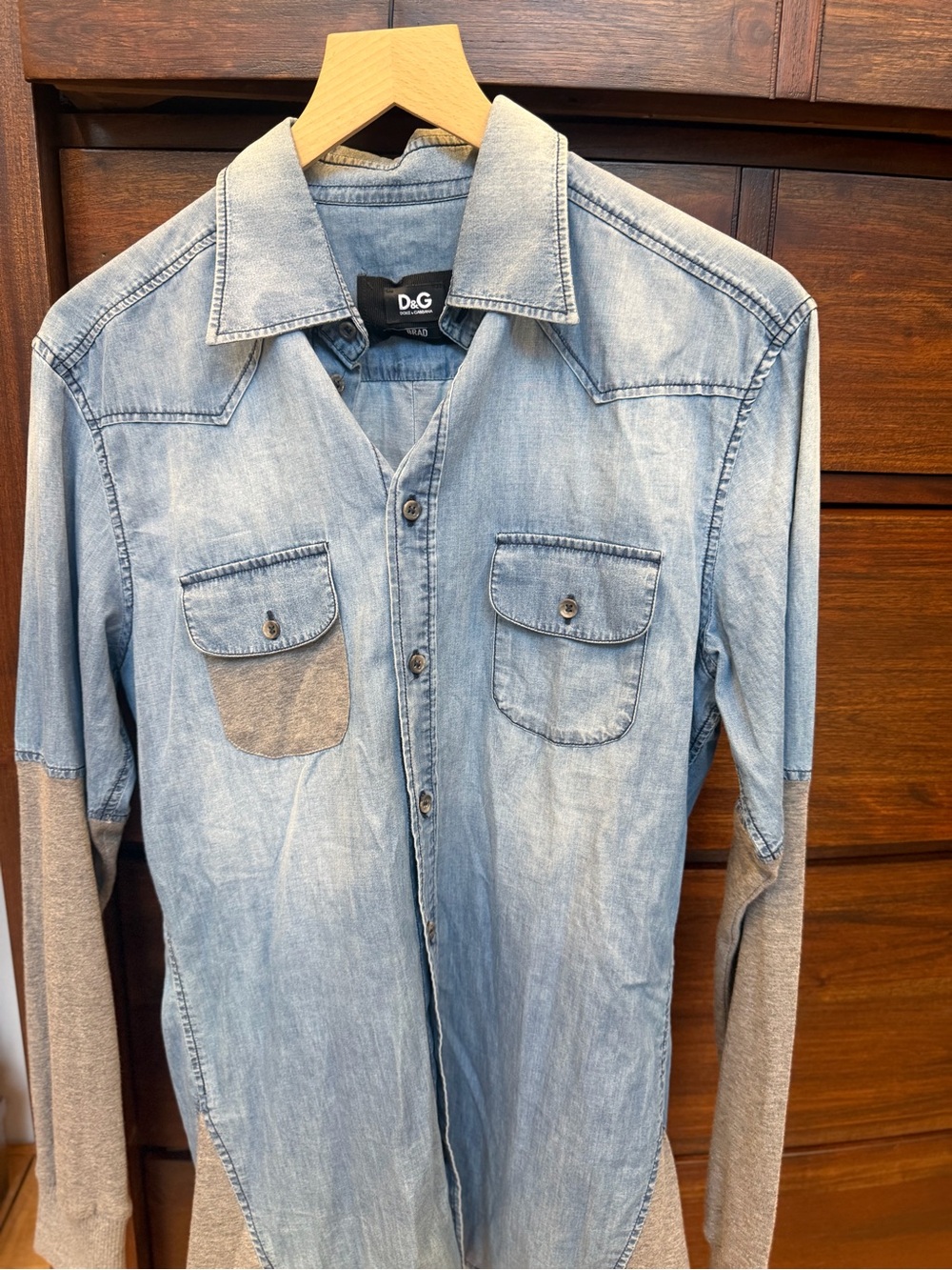Dolce & Gabbana Light Blue Denim Button-Up Shirt